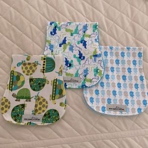 3 new/never used baby burp clothes